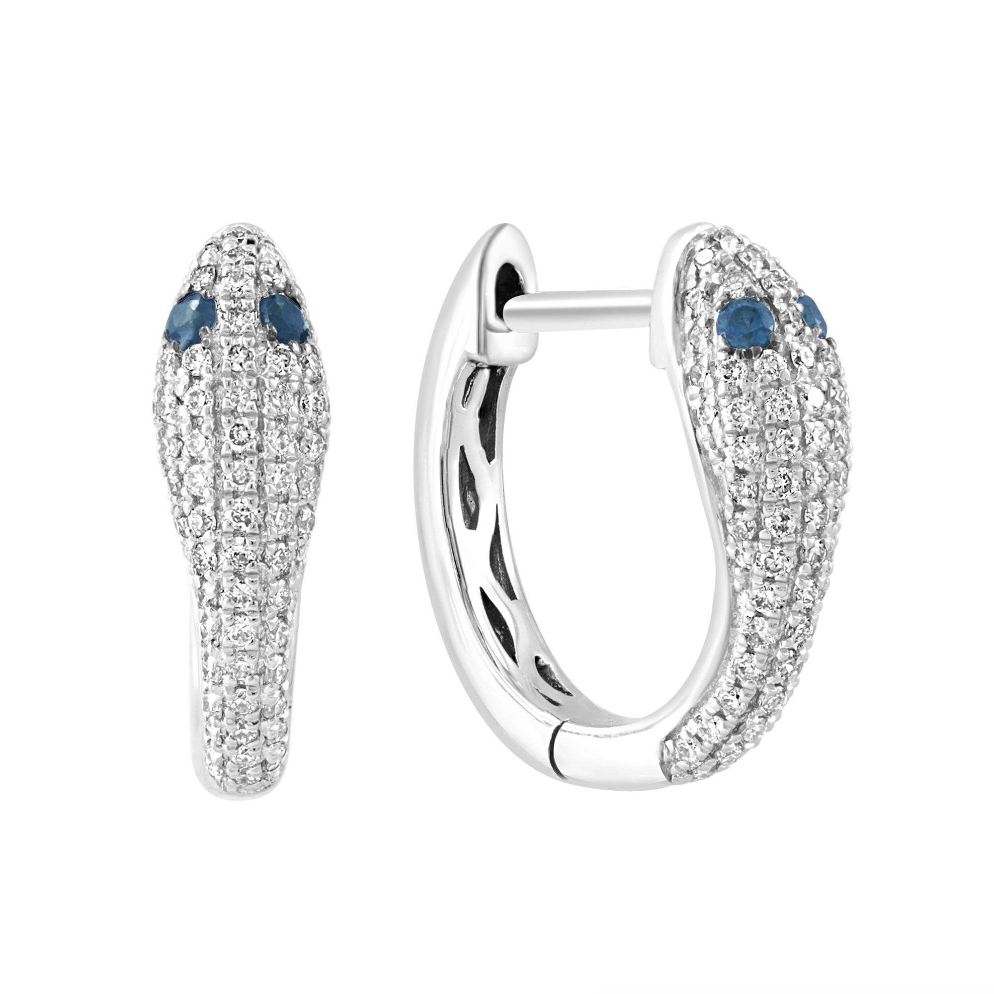 Diamond and Sapphire Snake Earrings Maison Birks Salon